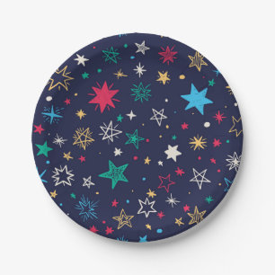 Stars pattern paper plates
