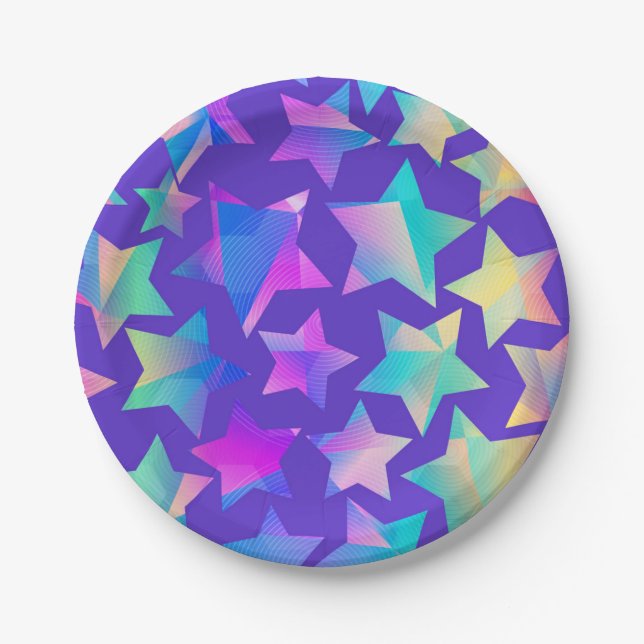 Stars pattern paper plates (Front)