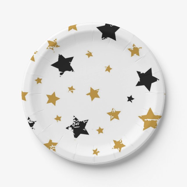 Stars pattern paper plates (Front)