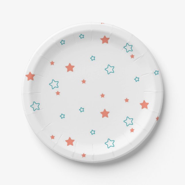 Stars pattern paper plates (Front)