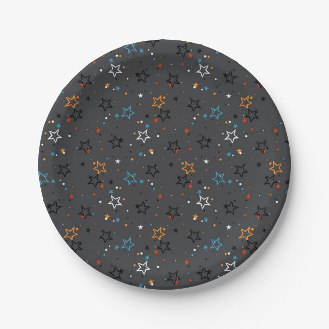 Stars pattern paper plates (Front)