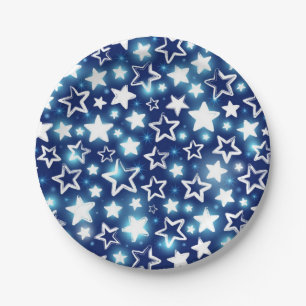 Stars pattern paper plates