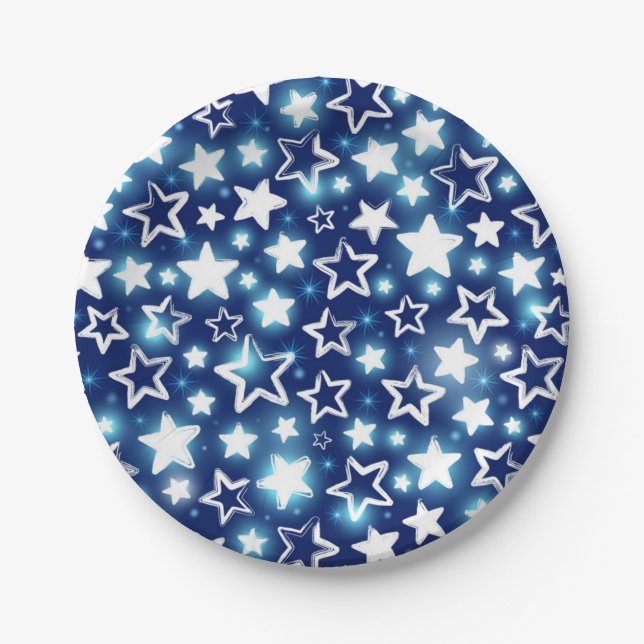 Stars pattern paper plates (Front)
