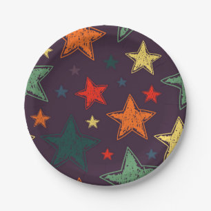 Stars pattern paper plates