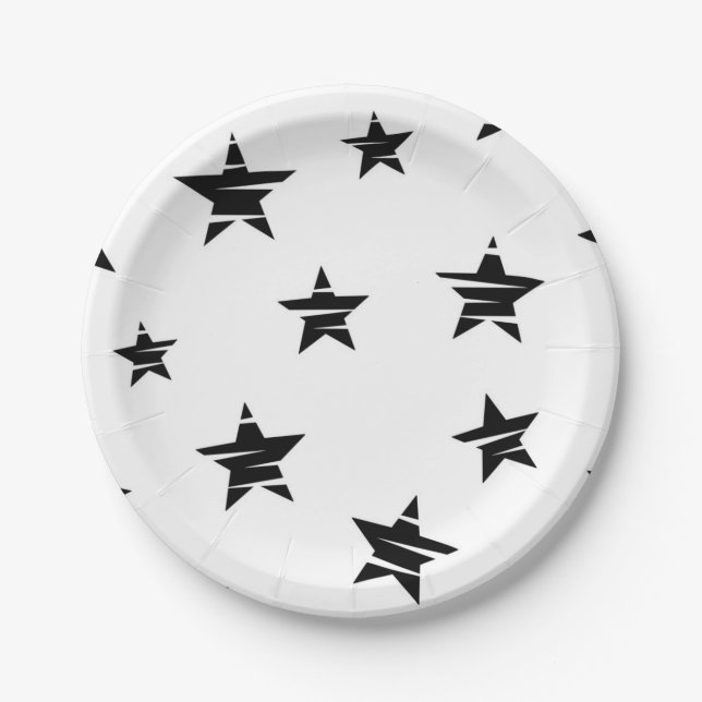 Stars pattern paper plates (Front)