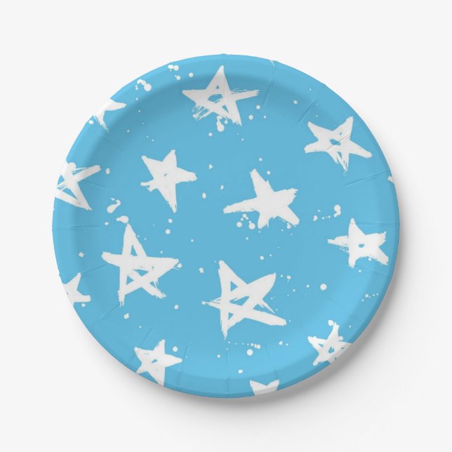 Stars pattern paper plates (Front)