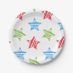 Stars pattern paper plates