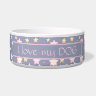 Stars pattern pink gray bowl