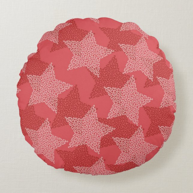Stars pattern round pillow (Front)