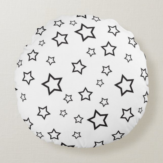 Stars pattern round pillow (Front)