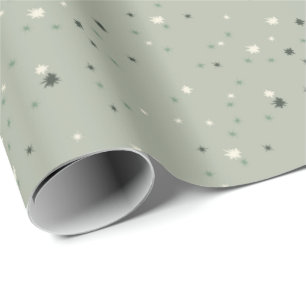 Stars Pattern (Sage Green) Wrapping Paper