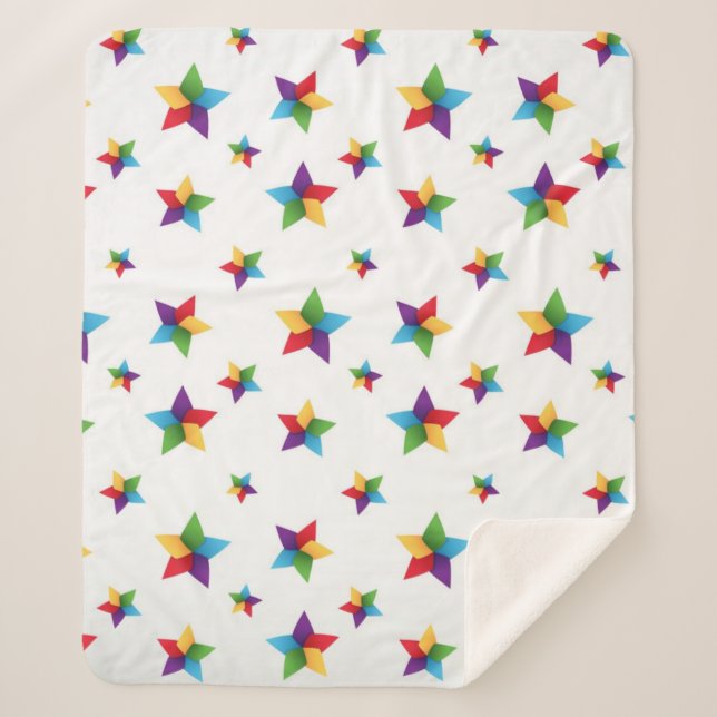 Stars pattern sherpa blanket (Front)