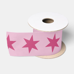 Stars Pattern Trending Colors Lilac Pink Maroon Satin Ribbon