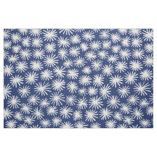 Stars Pattern - White on Blue #1D336D Fabric
