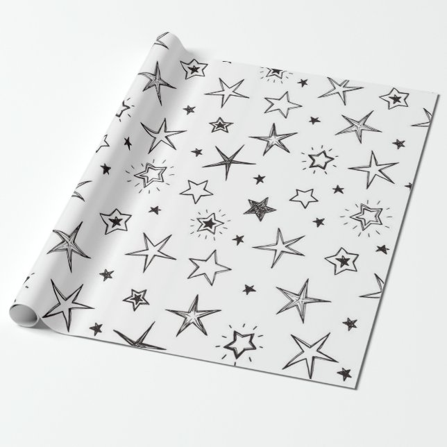 Stars pattern wrapping paper (Unrolled)