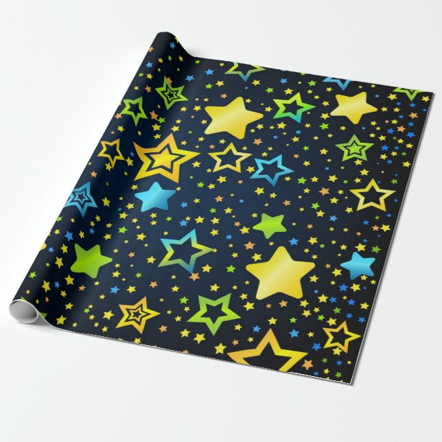 Stars pattern wrapping paper (Unrolled)