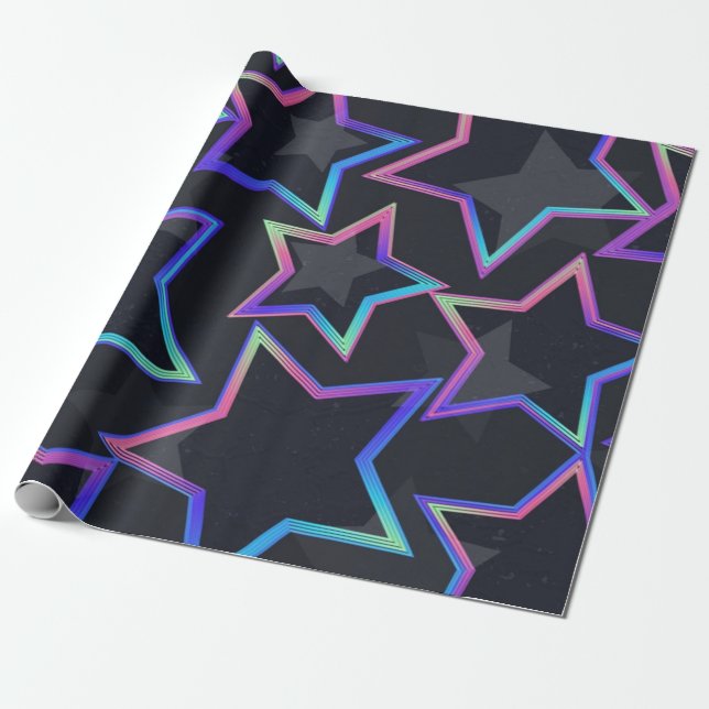 Stars pattern wrapping paper (Unrolled)