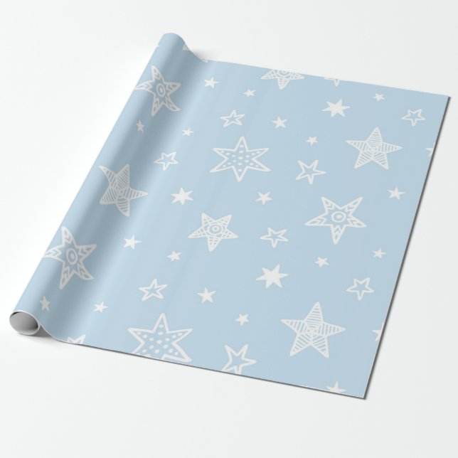 Stars pattern wrapping paper (Unrolled)