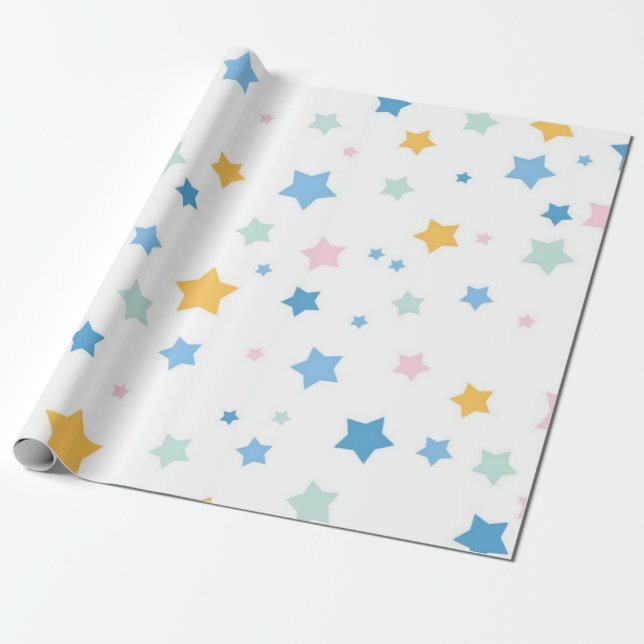 Stars pattern wrapping paper (Unrolled)
