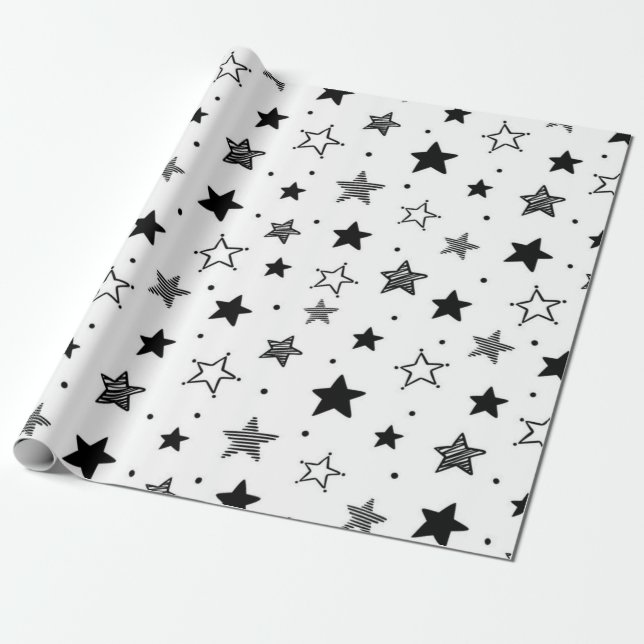 Stars pattern wrapping paper (Unrolled)