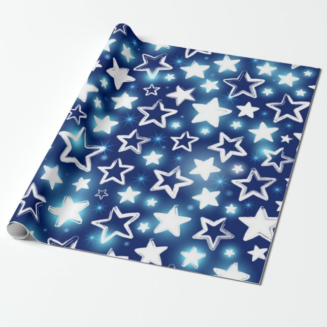 Stars pattern wrapping paper (Unrolled)