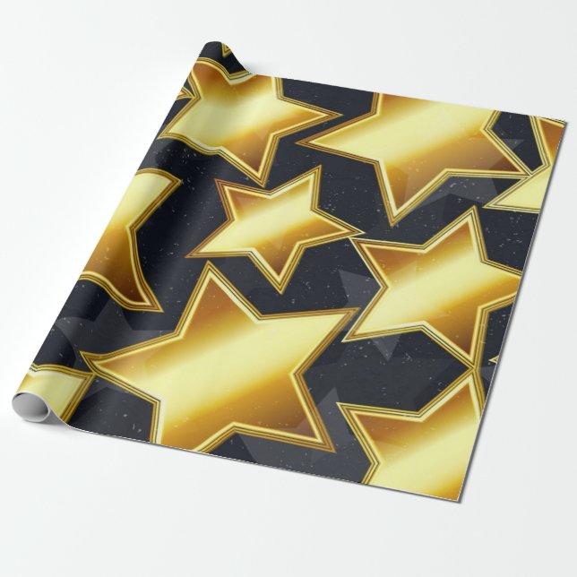 Stars pattern wrapping paper (Unrolled)