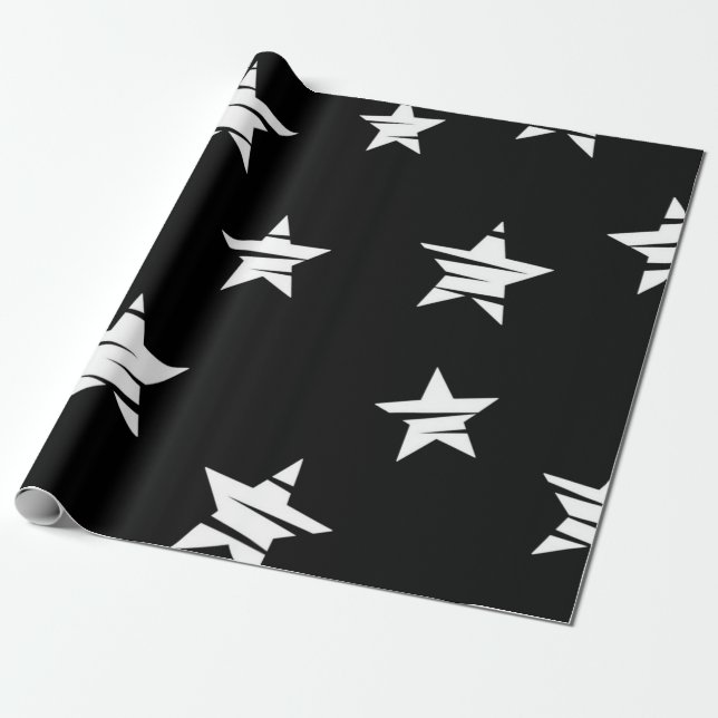 Stars pattern wrapping paper (Unrolled)