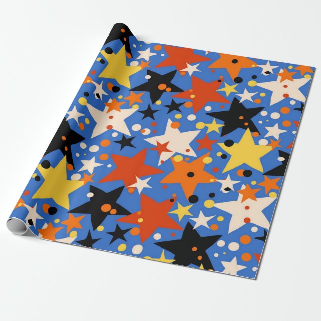 Stars pattern wrapping paper (Unrolled)