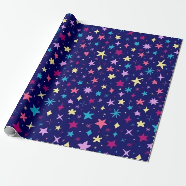 Stars pattern wrapping paper (Unrolled)