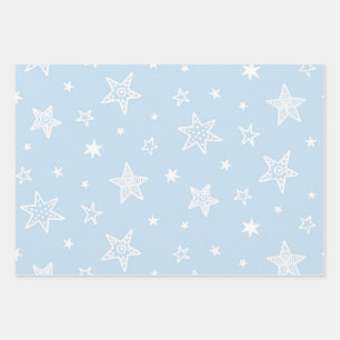 Stars pattern wrapping paper sheets