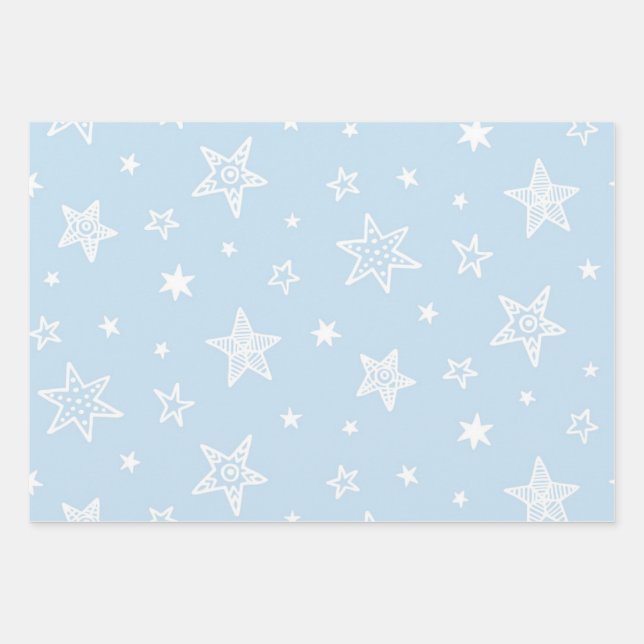 Stars pattern wrapping paper sheets (Front)