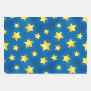 Stars pattern wrapping paper sheets