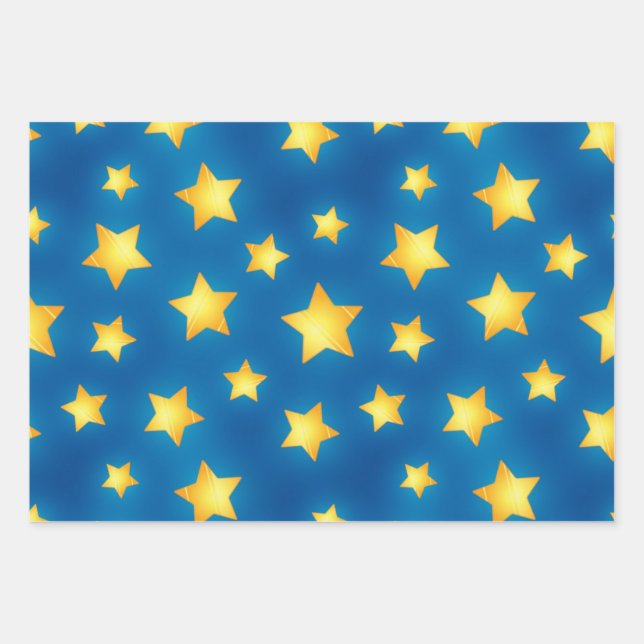 Stars pattern wrapping paper sheets (Front)