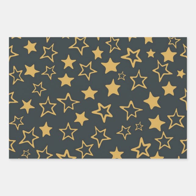Stars pattern wrapping paper sheets (Front)