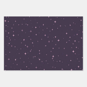 Stars pattern wrapping paper sheets