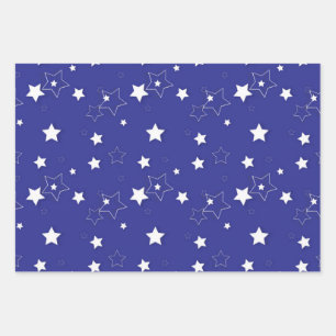 Stars pattern wrapping paper sheets