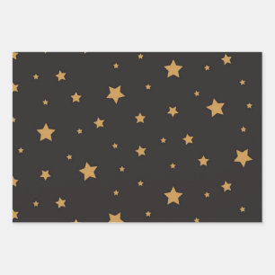Stars pattern wrapping paper sheets