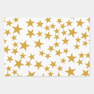 Stars pattern wrapping paper sheets