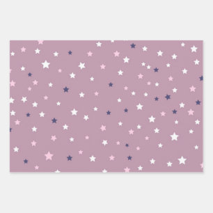 Stars pattern wrapping paper sheets