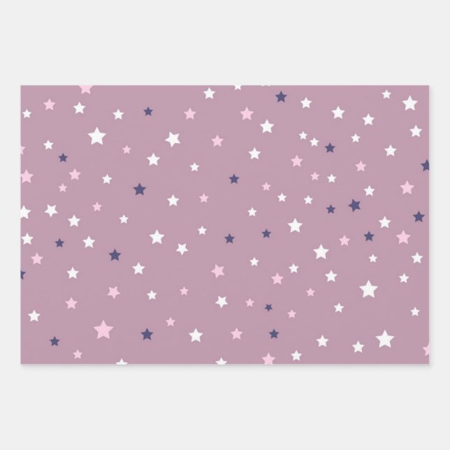 Stars pattern wrapping paper sheets (Front)