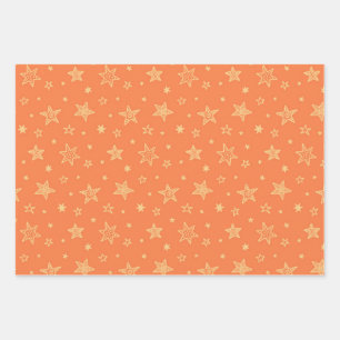 Stars pattern wrapping paper sheets