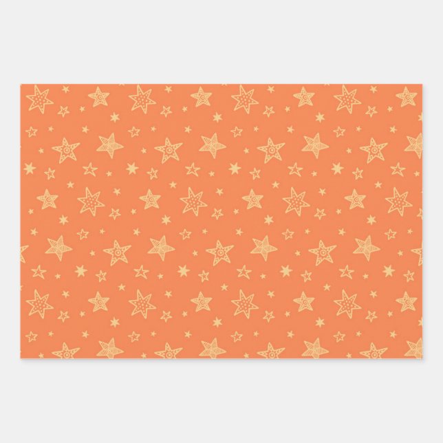 Stars pattern wrapping paper sheets (Front)