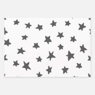 Stars pattern wrapping paper sheets
