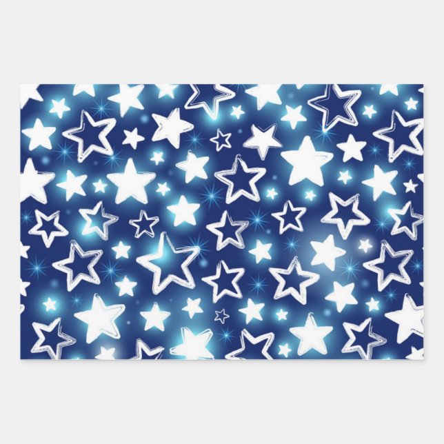 Stars pattern wrapping paper sheets (Front)
