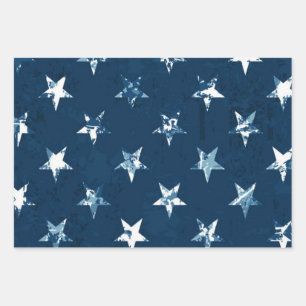 Stars pattern wrapping paper sheets