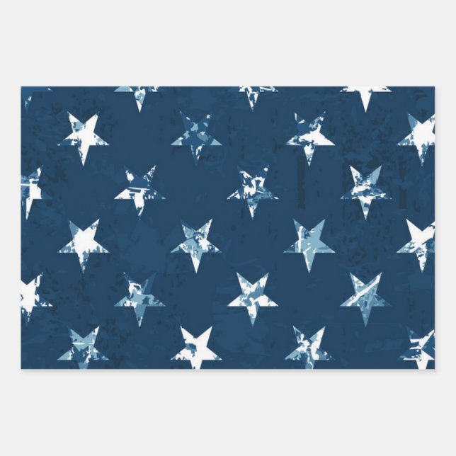 Stars pattern wrapping paper sheets (Front)