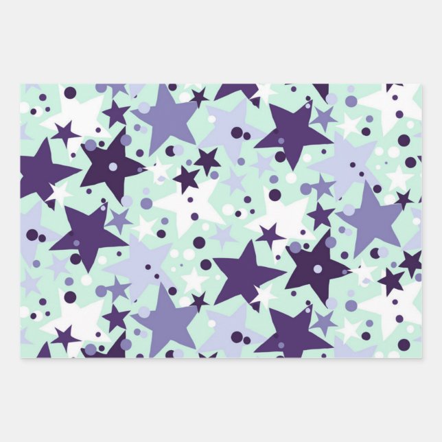 Stars pattern wrapping paper sheets (Front)