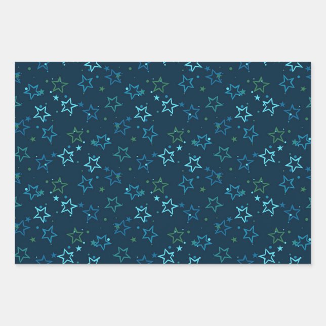 Stars pattern wrapping paper sheets (Front)