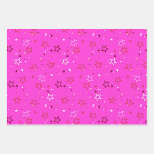 Stars pattern wrapping paper sheets