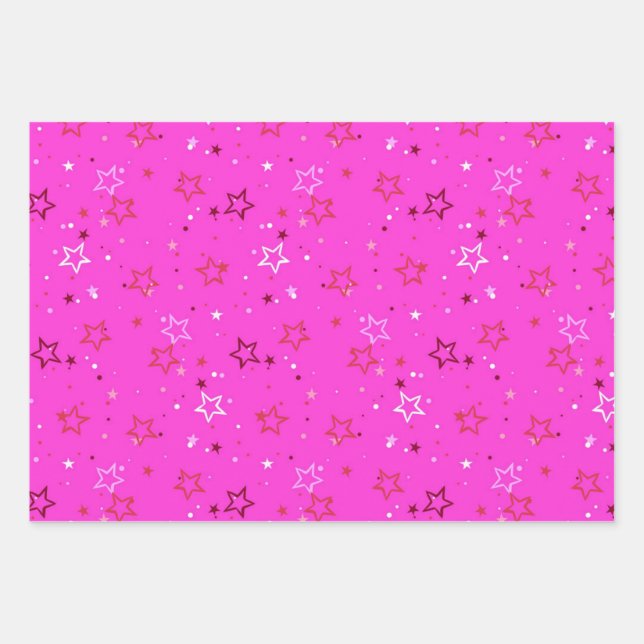 Stars pattern wrapping paper sheets (Front)